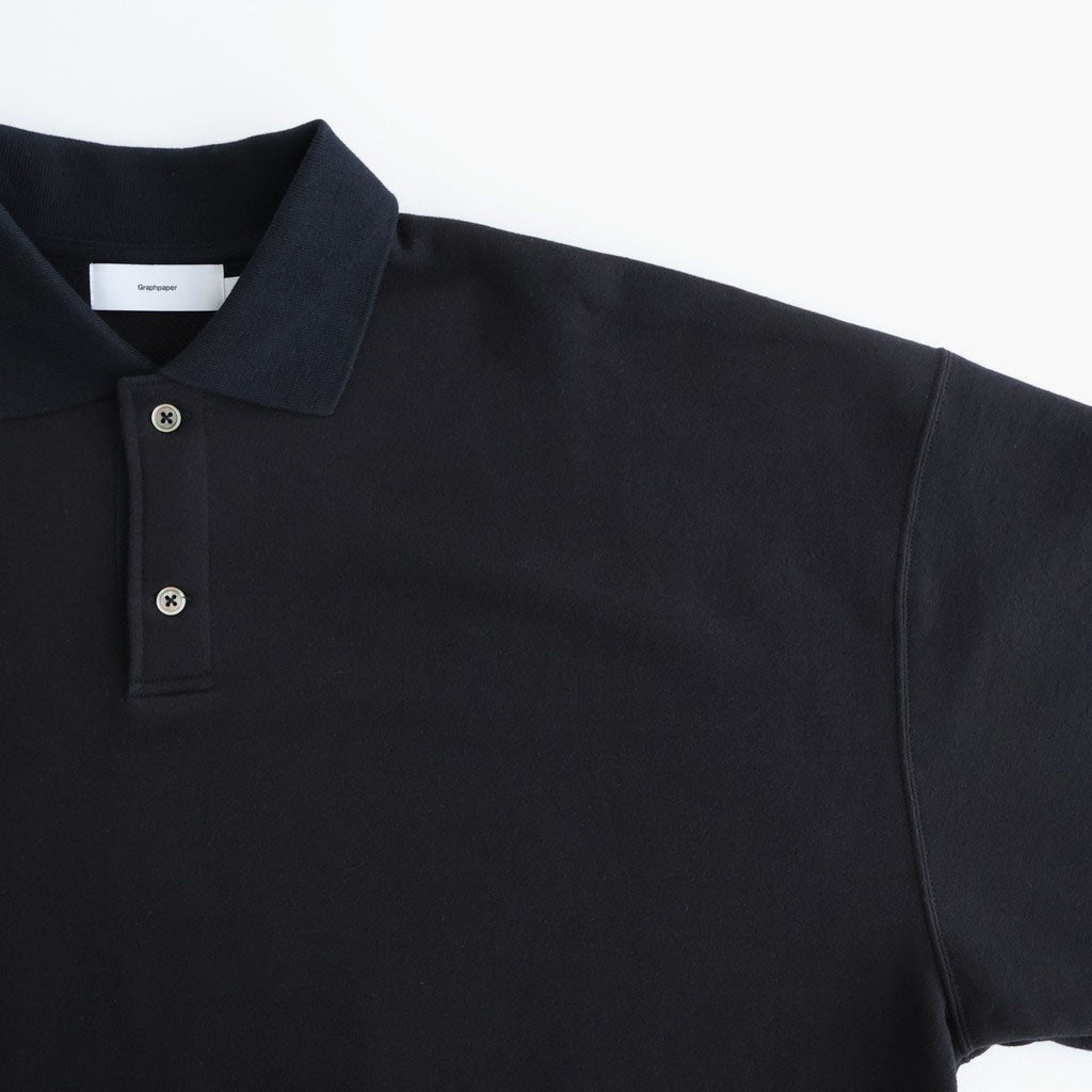 AZUMA Terry Pullover Polo Sweat #BLACK [GU261-70243B]