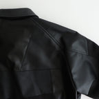 合皮MIXジップブルゾン #BLACK [HP-J011-051]