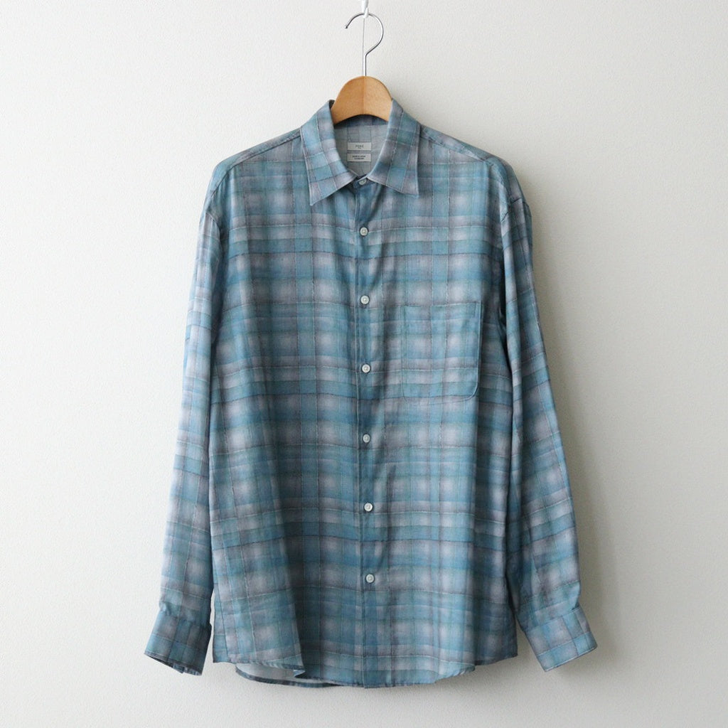 Printed Plaid Cotton Twill Shirt #BLUE [YK26SS01199SH]