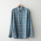 Printed Plaid Cotton Twill Shirt #BLUE [YK26SS01199SH]