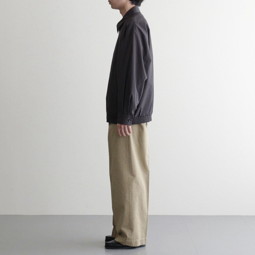 GARMENT-DYED FINX LIGHT CHINO ONE-TUCK WIDE PANTS #BEIGE