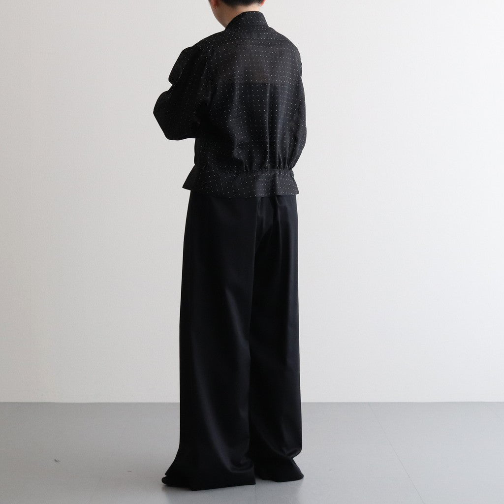 Viscose Wool Silk Gabardine Easy Wide pants #BLACK [GL241-40162]