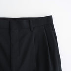 LIGHT WOOL MAX GABARDINE TWO-TUCK SLACKS #TOP BLACK [A26SP09MG]