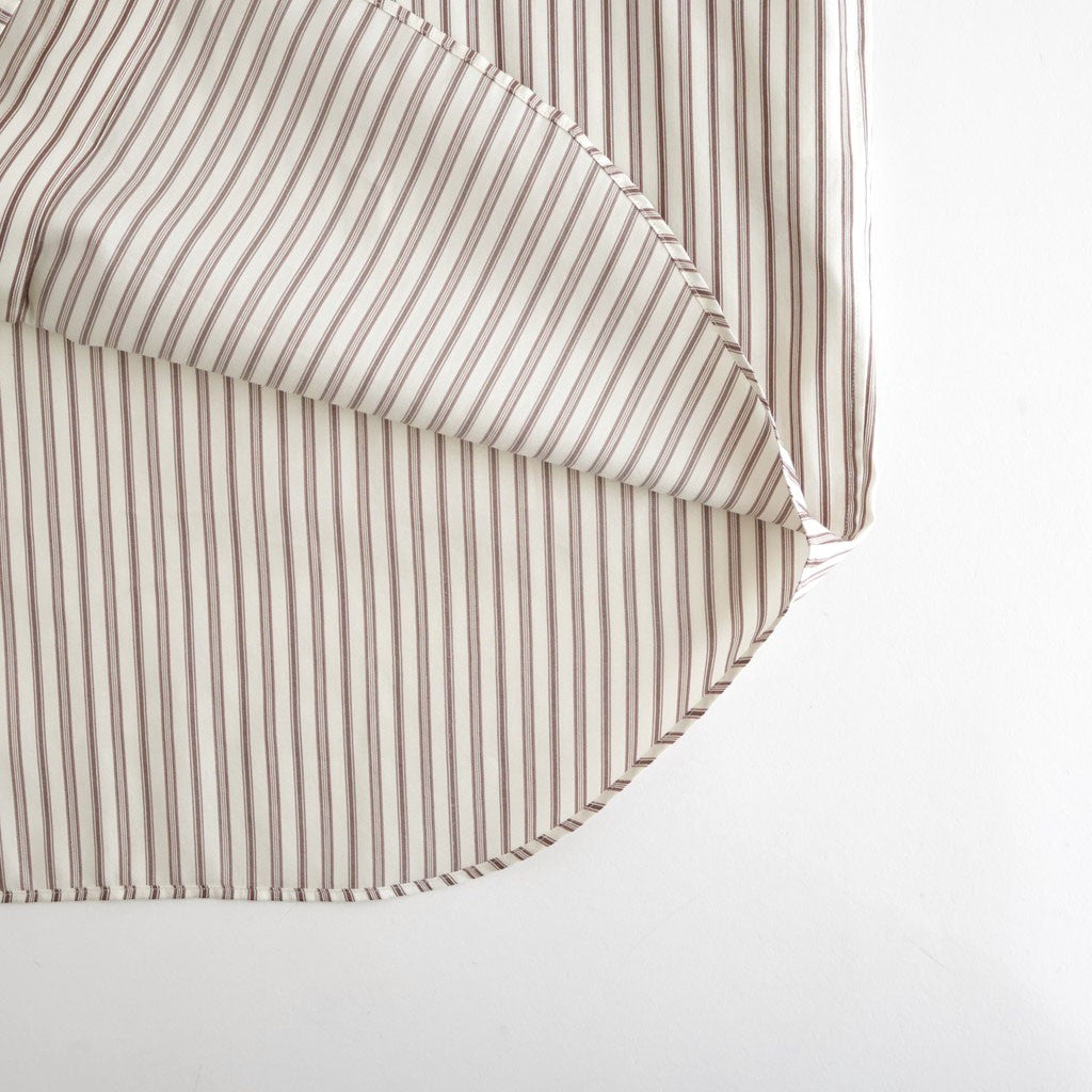 COTTON SILK STRIPE SHIRT #RED BROWN STRIPE [A26AS03CS]