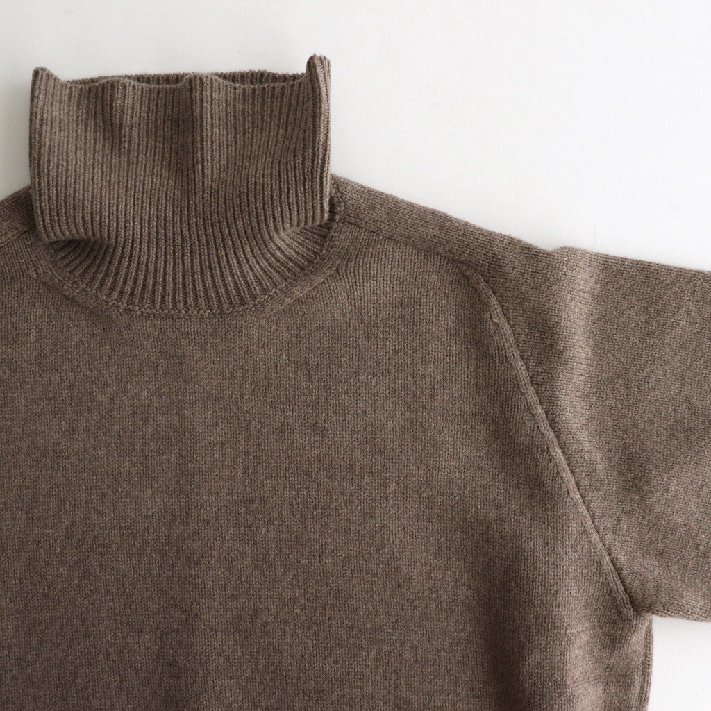 EXTRA FINE WOOL WARM KNIT TURTLE NECK LS #TOP BEIGE [ST.989]