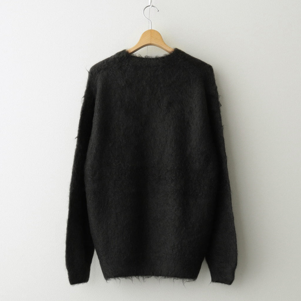 BRUSHED SUPER KID MOHAIR KNIT P/O #INK BLACK [A25AP02KM]