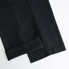 BLUEFACED WOOL TWO-TUCK SLACKS #CHARCOAL NAVY STRIPE [A25AP05BS]