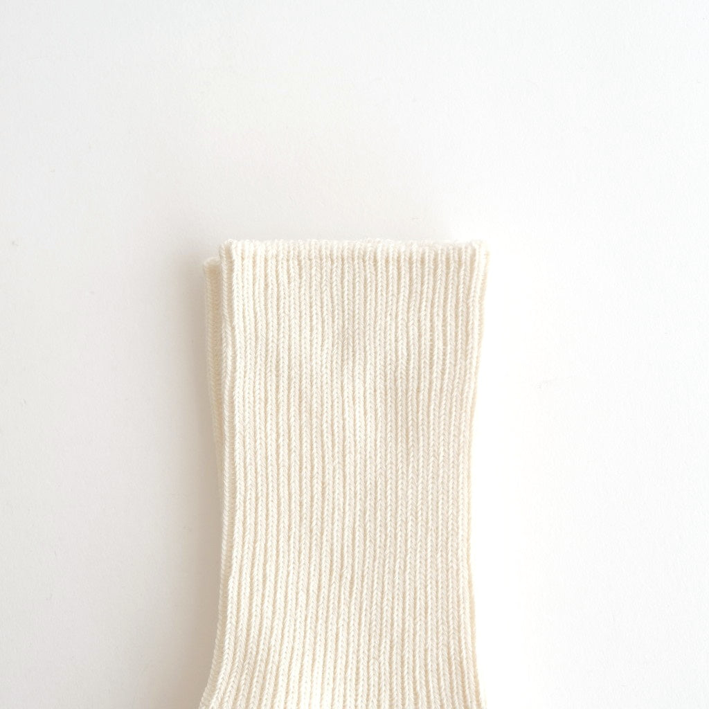 ORGANIC DAILY 3 PACK RIBBED CREW SOCKS #IVORY [R1427-AW25]