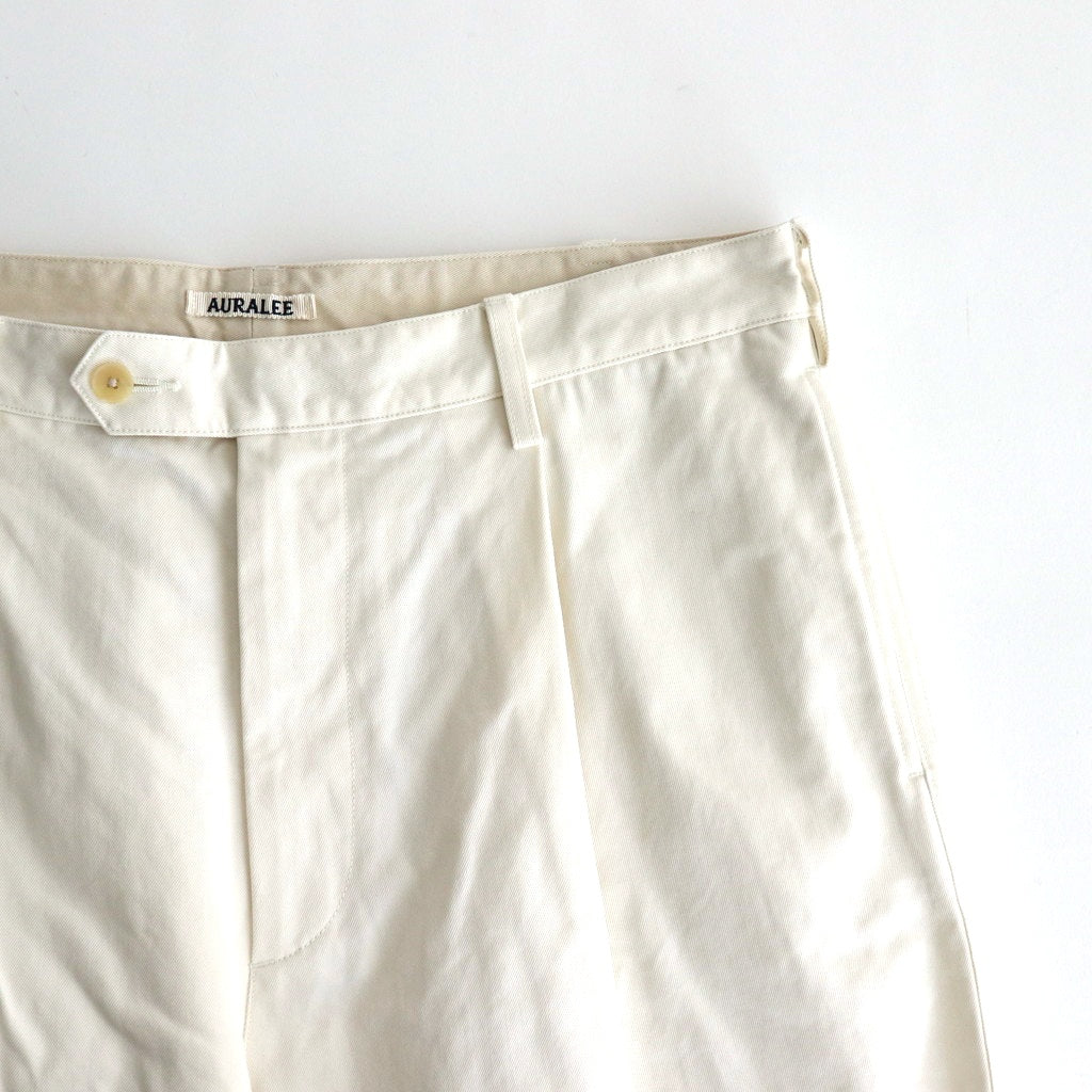 WASHED FINX CHINO ONE-TUCK PANTS #IVORY WHITE [A25SP02FC]