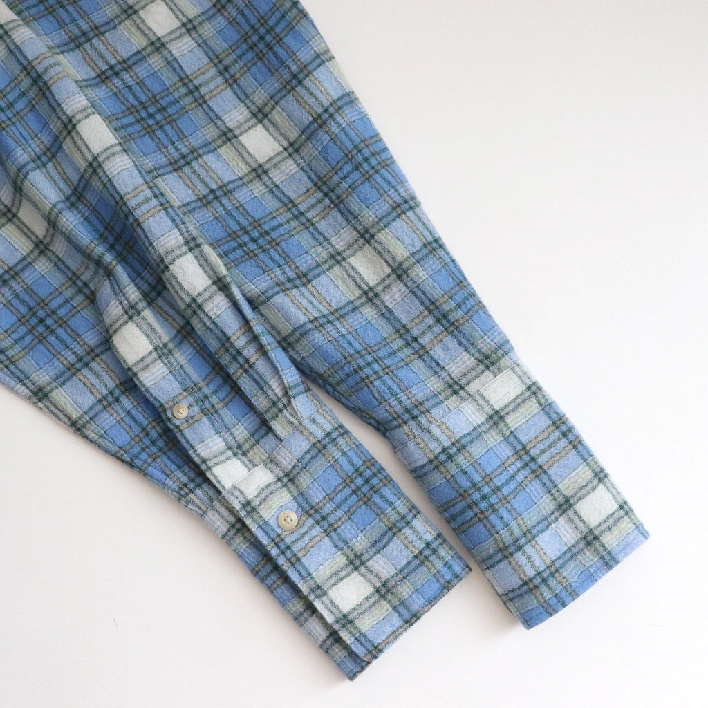 AIRY WOOL CHECK SHIRT #BLUE CHECK [A24AS02WN]