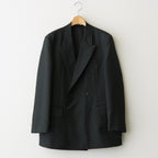 BLUEFACED WOOL DOUBLE-BREASTED JACKET #CHARCOAL NAVY STRIPE [A25AJ04BS]