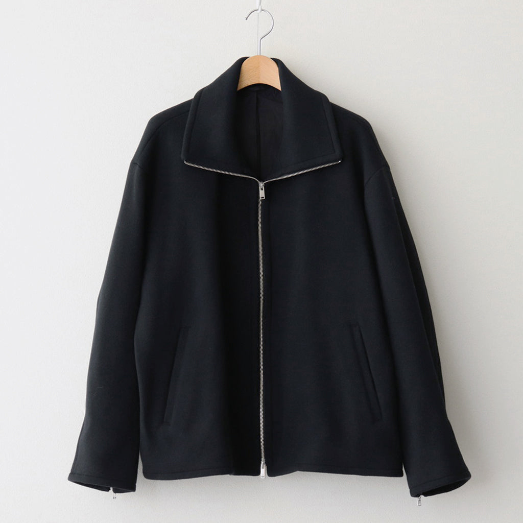 MELTON STAND COLLAR ZIP BLOUSON #BLACK [YK24FW0739B]