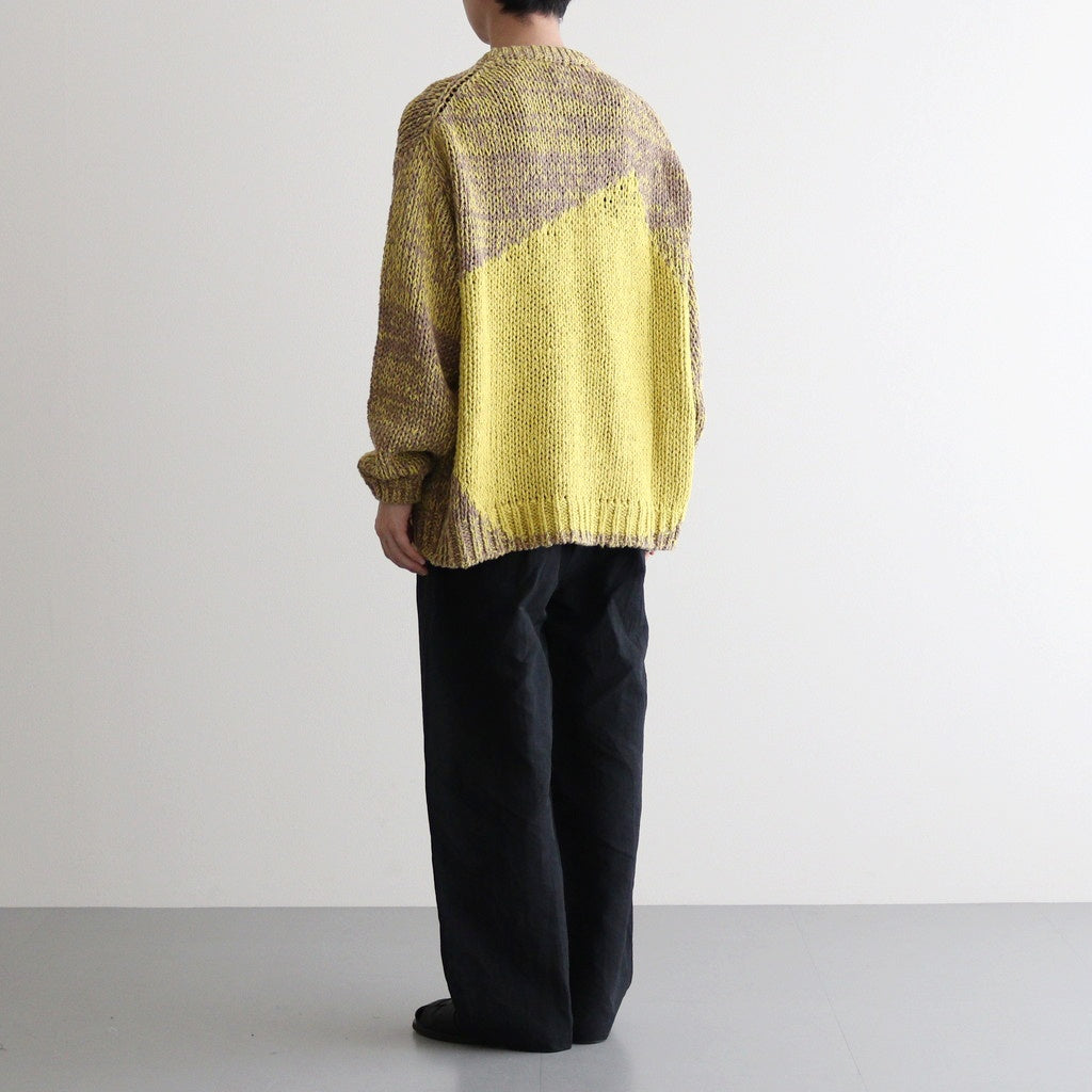 INTARSIA CREWNECK SWEATER #YELLOW [YK24SS0678S]