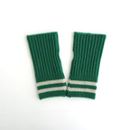 STRIPE SEAMLESS HAND WARMER ”MERINO LAMBS WOOL” #GREEN [R5092-AW25]