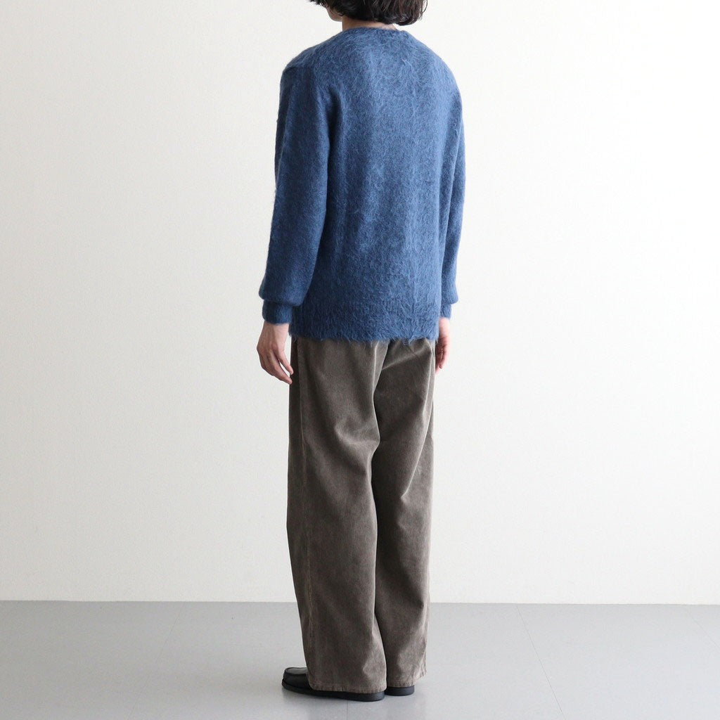 BRUSHED SUPER KID MOHAIR KNIT P/O #LIGHT NAVY [A26AP02KM]