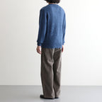BRUSHED SUPER KID MOHAIR KNIT P/O #LIGHT NAVY [A26AP02KM]