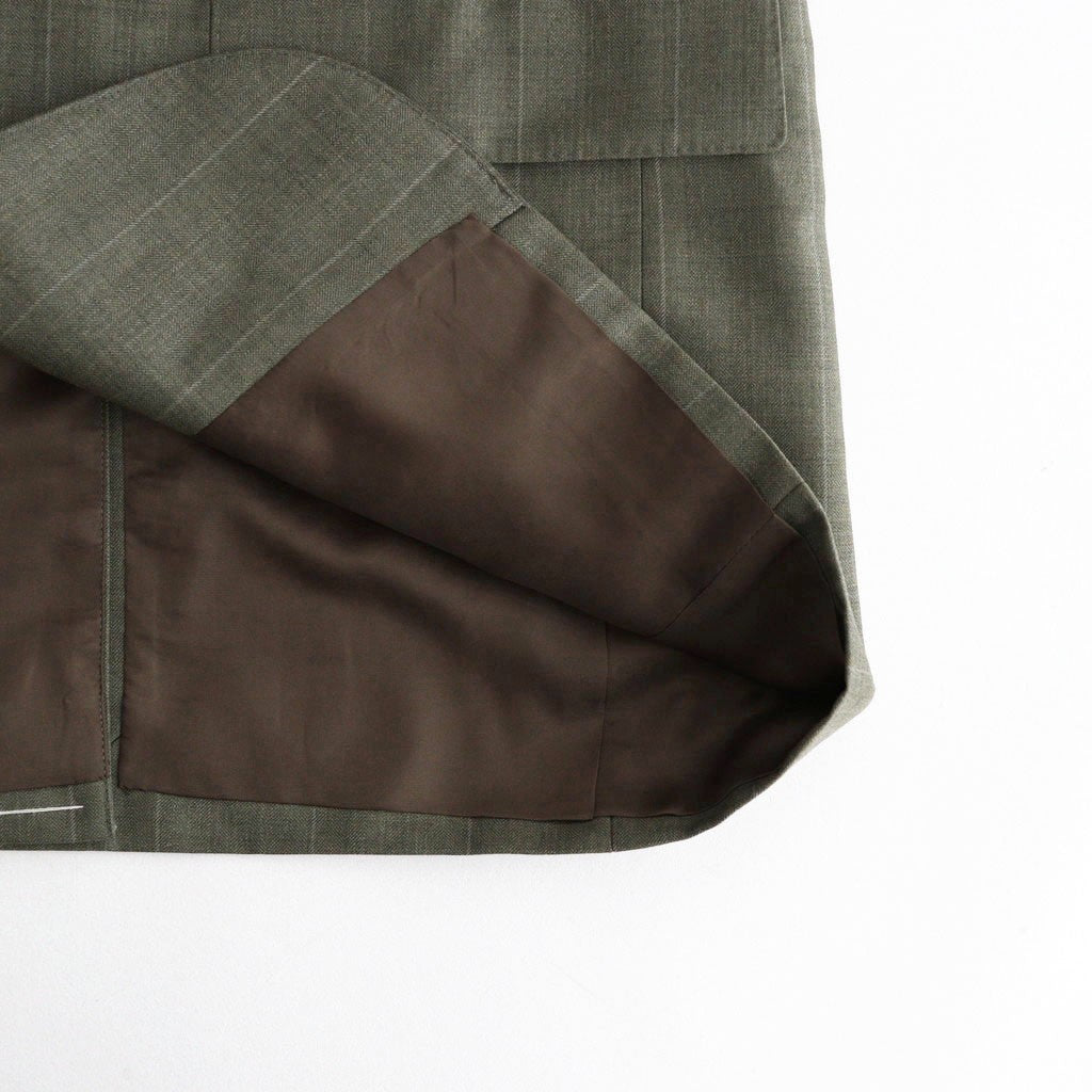 BLUEFACED WOOL JACKET #OLIVE GRAY STRIPE [A26AJ01BS]