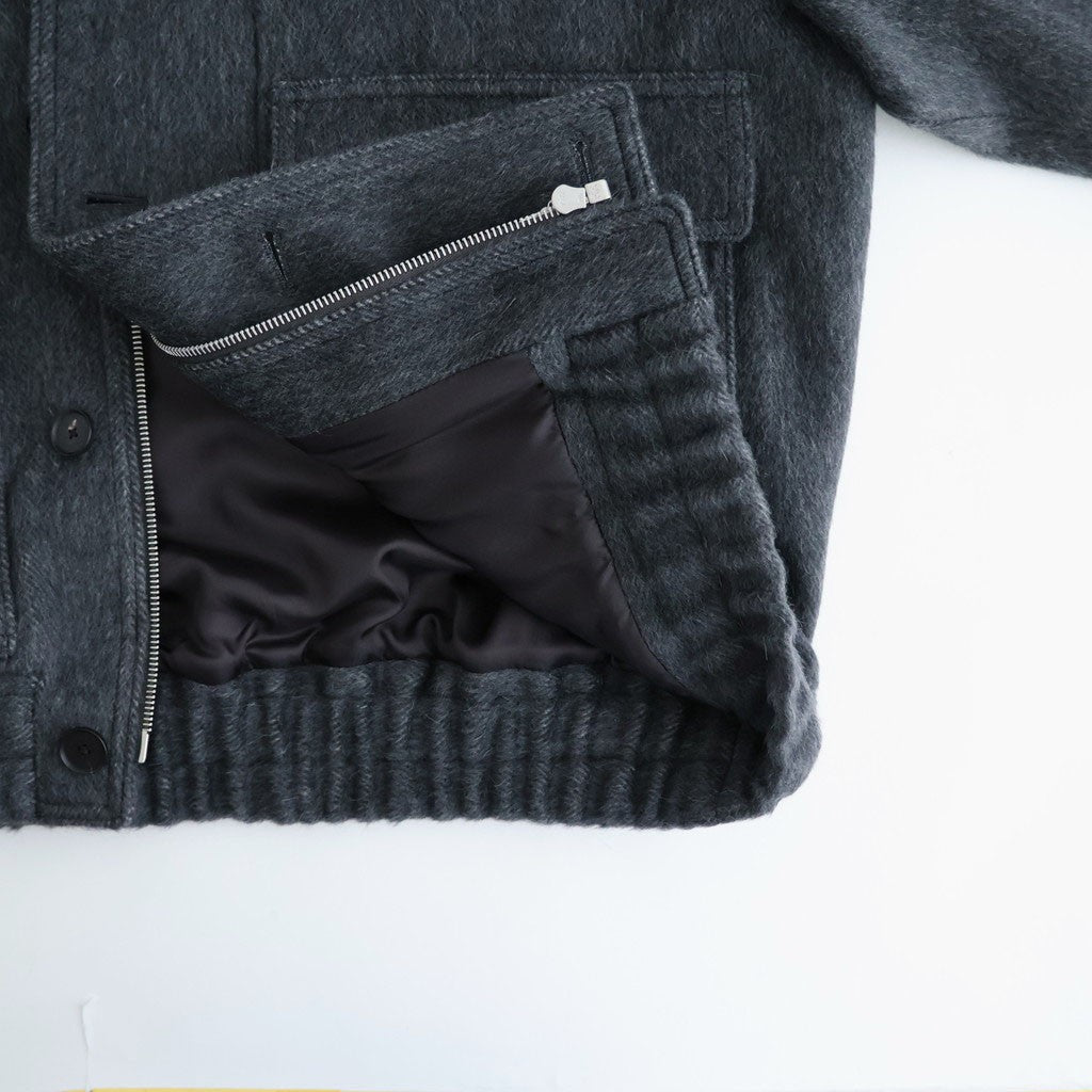 HAIRY WOOL MOHAIR CHAMBRAY BLOUSON #DARK GRAY [A26AB01WB]