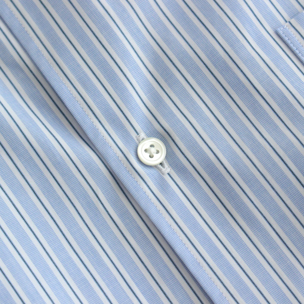 SIDOGRAS L/S Oversized Regular Collar Shirt #SAX STRIPE [GM252-50010]