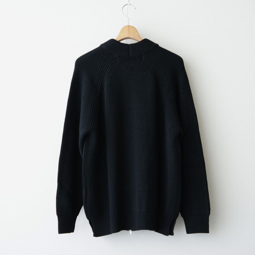 BATONER ウール梳毛片畔 Vネックカーディガン #NAVY [HR-N002-051]
