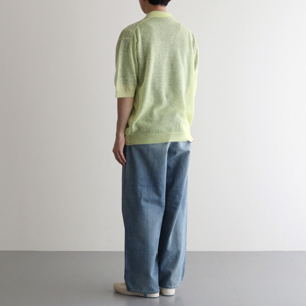 KID MOHAIR SHEER KNIT POLO #LIME YELLOW [A25SP03FG]