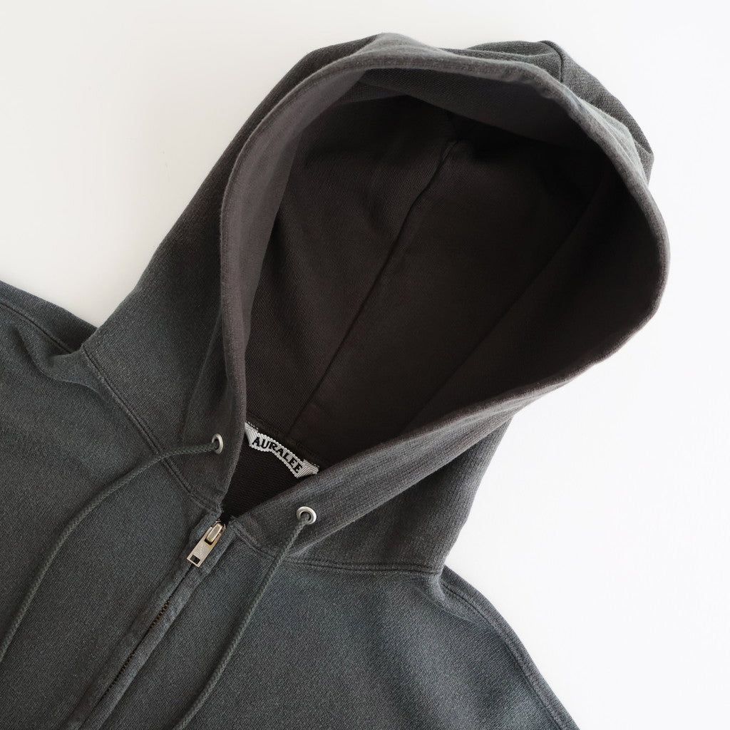 PRODUCT DYED SWEAT ZIP PARKA LIGTH NAVY PIGMENT DYED ZIP UP HOODED