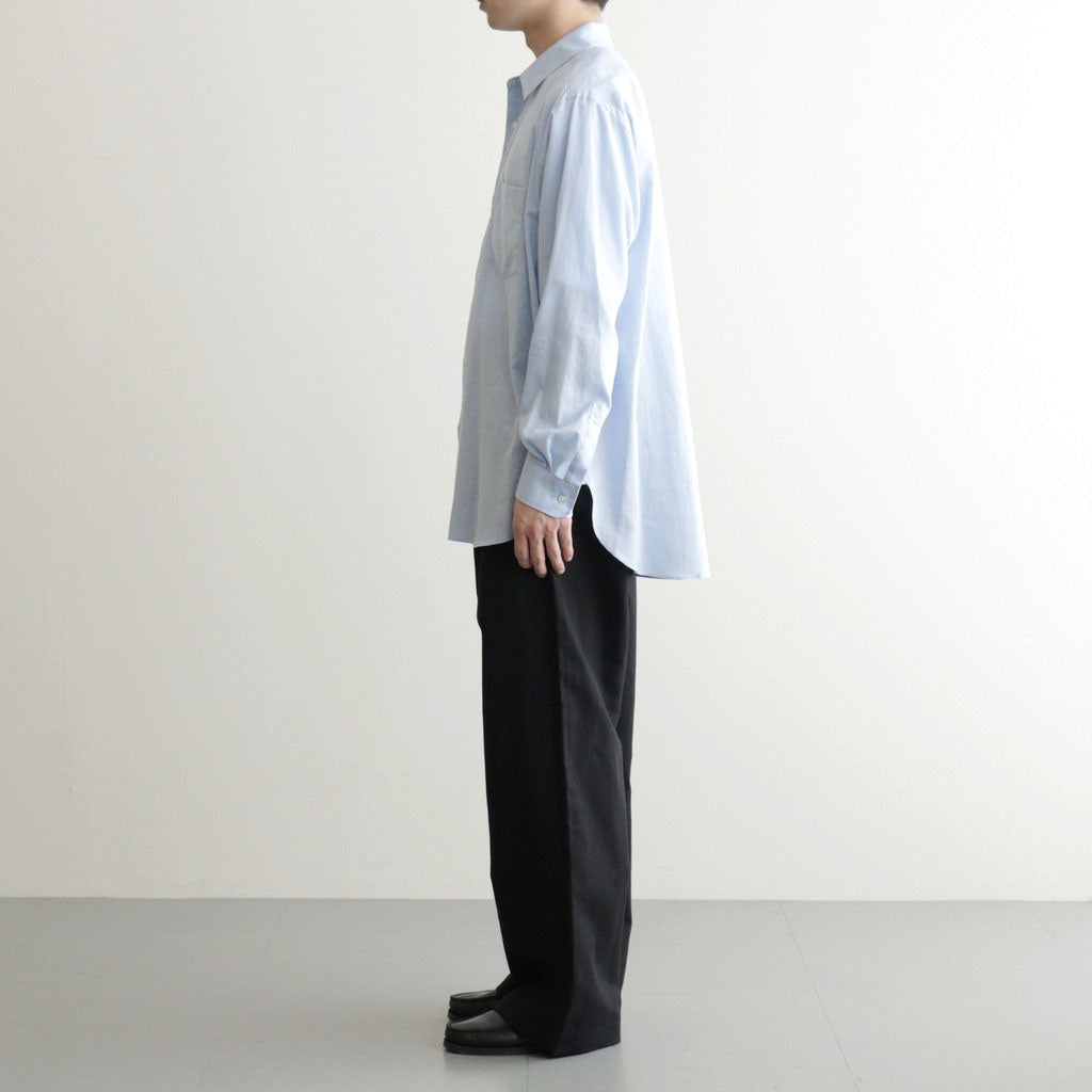 DOUBLE WEAVE COTTON ONE TUCK WIDE PANTS #BLACK [ST.1398]