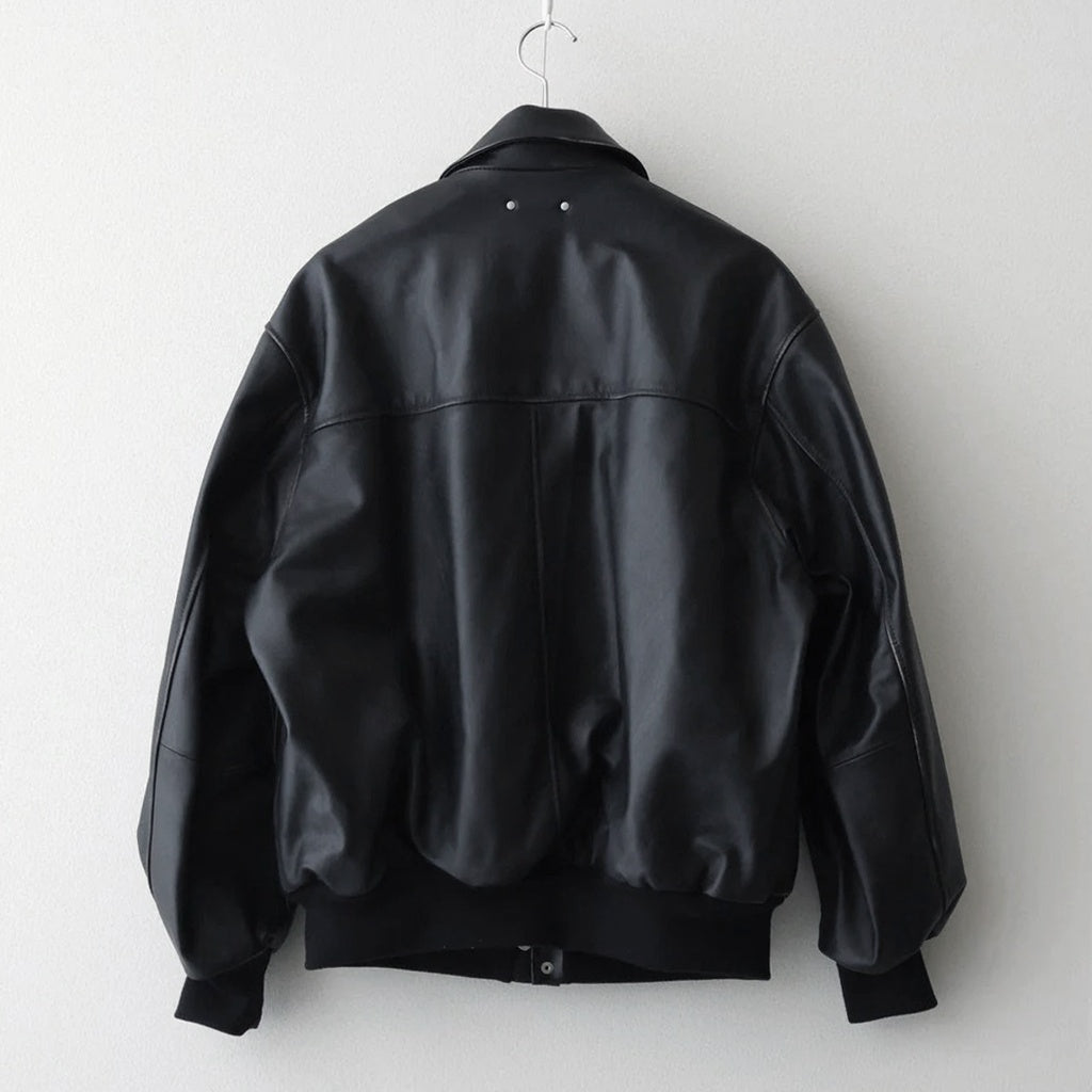 COW LEATHER VINTAGE FLIGHT JACKET #BLACK [ST.1381]