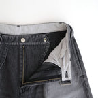 Selvage Denim Belted Pants #BLACK_LIGHT FADE [GU261-40064LB]