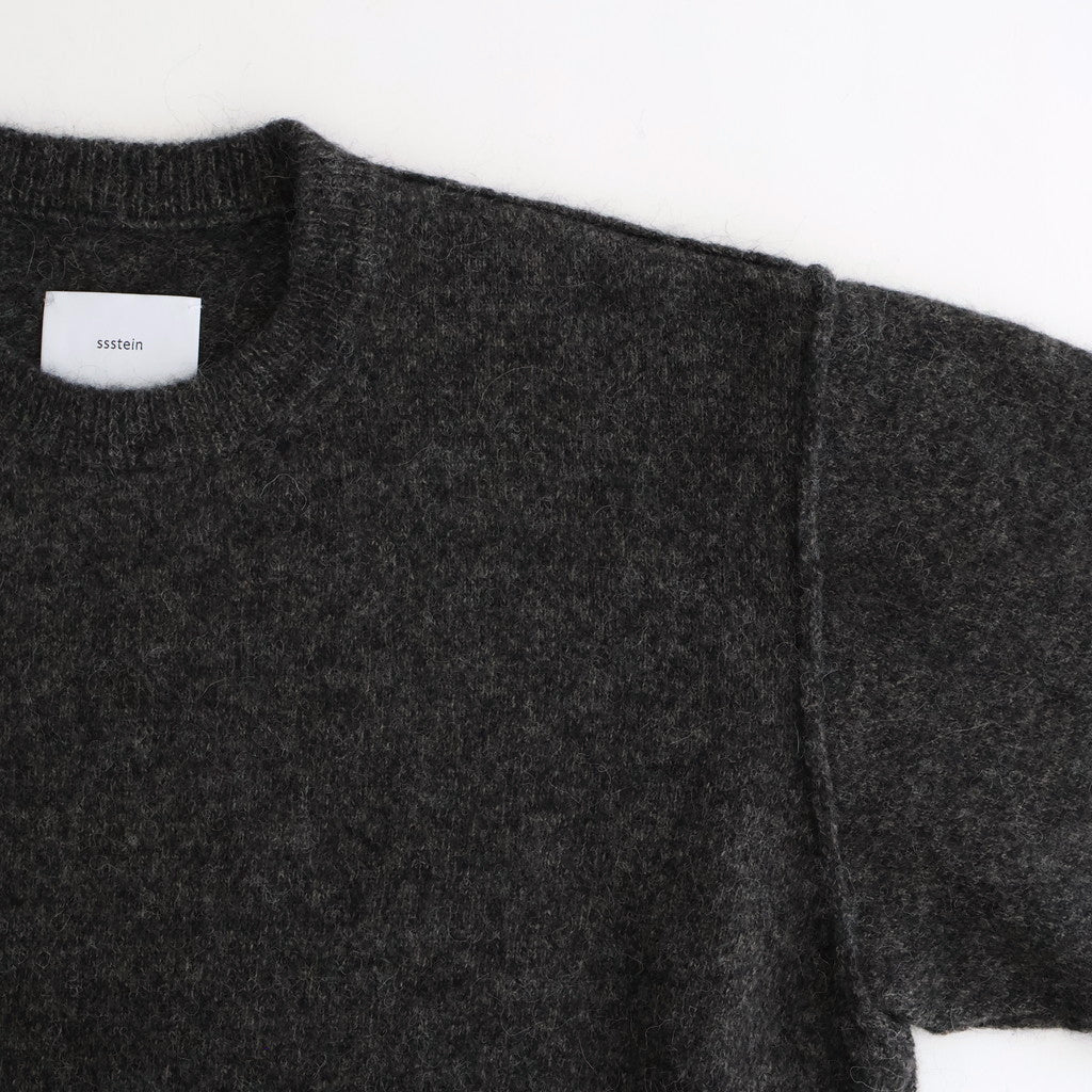 WOOL/ALPACA KNIT CREW NECK LS #CHARCOAL [ST.1294]