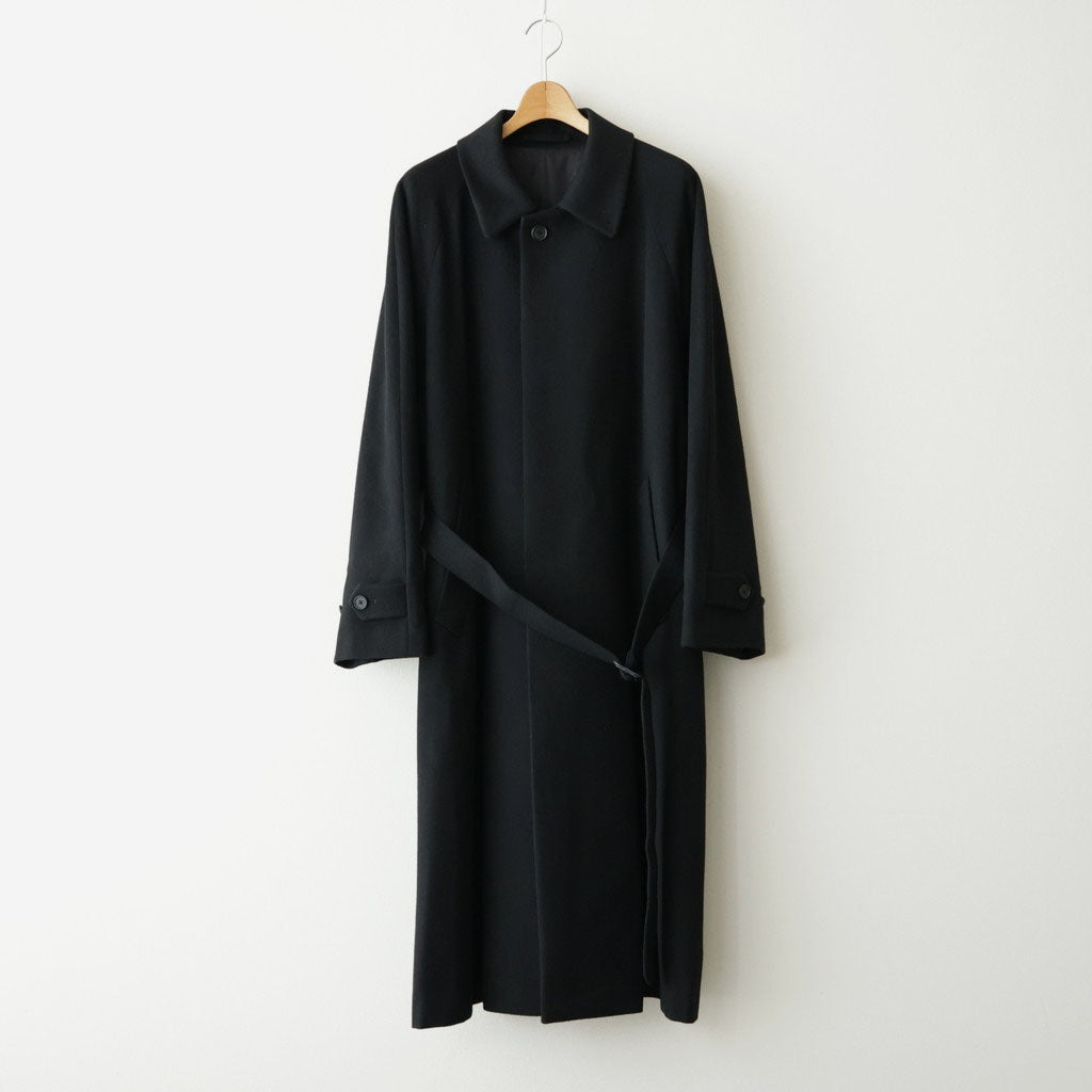 WOOL CASHMERE RAGLAN SLEEVE BALMACAAN COAT #BLACK [ST.1535]