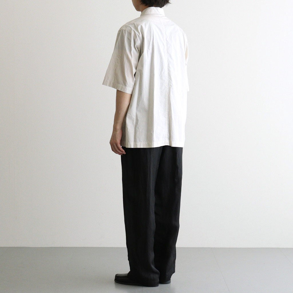 SHRINK COTTON LAWN OVERSIZED HALF SLEEVE SHIRT #BEIGE [BLAGLM0402]