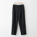 LIGHT WOOL MAX GABARDINE TWO-TUCK SLACKS #TOP BLACK [A26AP03MG]