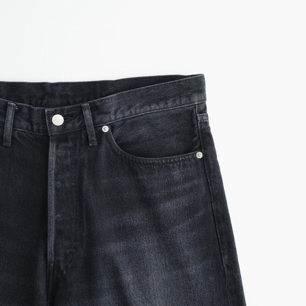 Selvage Denim Five Pocket Wide Straight Pants #BLACK DARK FADE [GU263-40059DB]