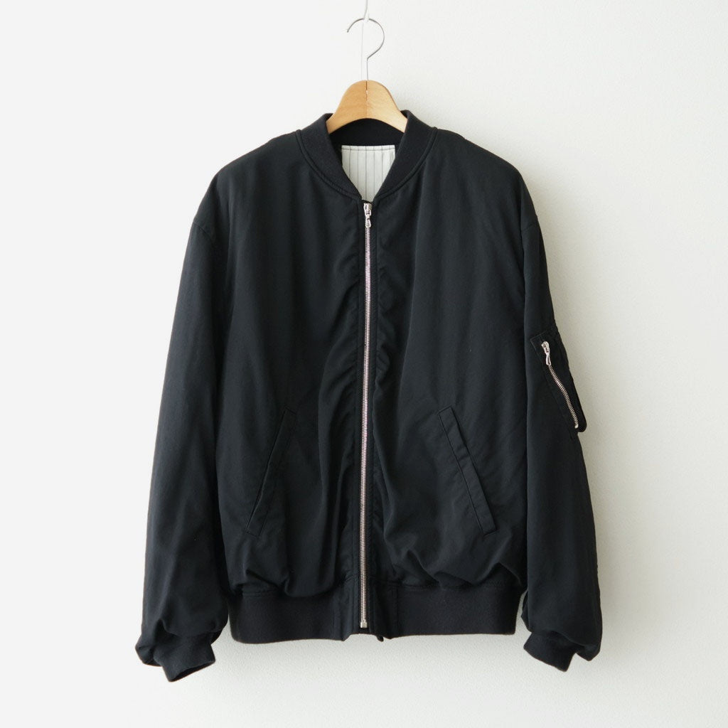 Fulled Wool Twill Flight Jacket #BLACK [GU263-30411]
