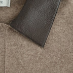 Leather-Trimmed Skipper Sweater #Beige [YK26FW01380S]