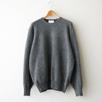SUPER FINE WOOL MILLED KNIT CREW NECK LS #GREY [ST.1639]