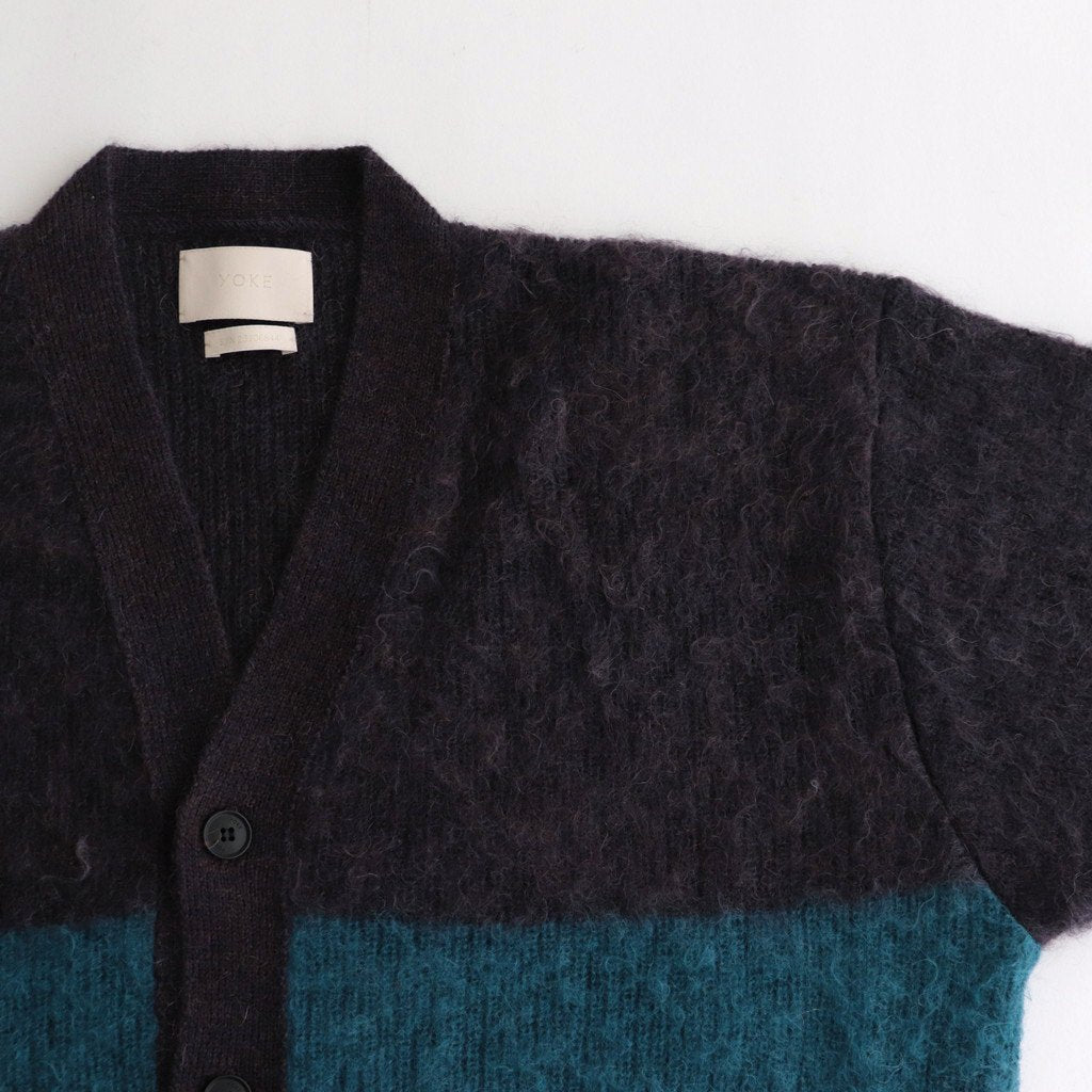 MOHAIR BORDER CARDIGAN #PURPLE [YK23FW0571S]