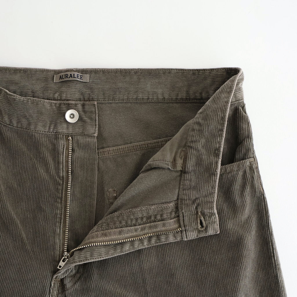 PIGMENT DYED FINX CORDUROY WIDE 5P PANTS #OLIVE BROWN [A25AP02FC]