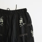 Embroidery Patchwork Trousers #BLK [12610719]