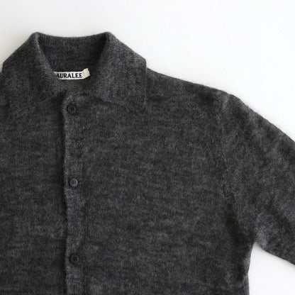 KID MOHAIR SHEER KNIT SHIRT CARDIGAN #TOP CHARCOAL [A24AC02FG]