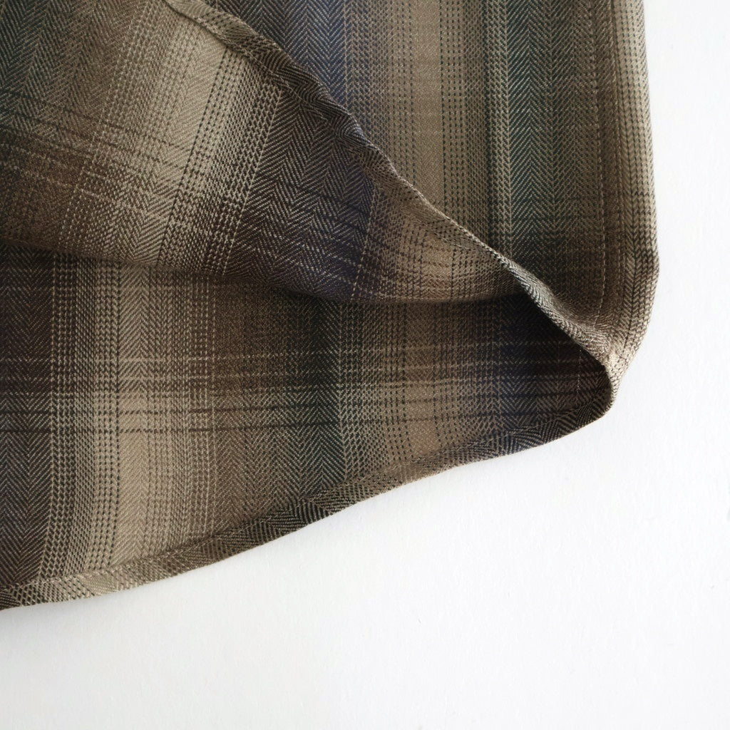 SUPER LIGHT WOOL CHECK SHIRT #BROWN BLUE CHECK [A25AS01LC]