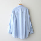 SIDOGRAS L/S Oversized Regular Collar Shirt #SAX STRIPE [GM252-50010]