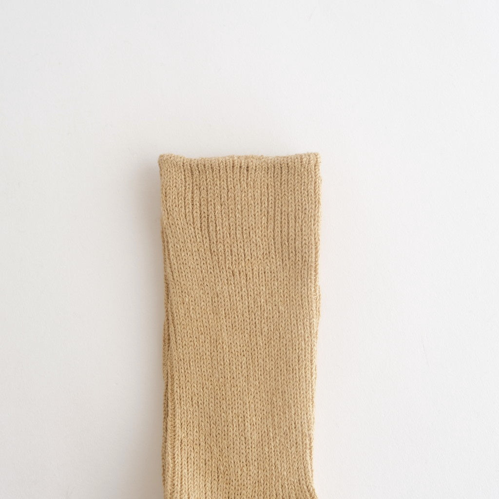 WASHI/RECYCLED COTTON RIB CREW SOCKS #BEIGE [R1535-AW25]