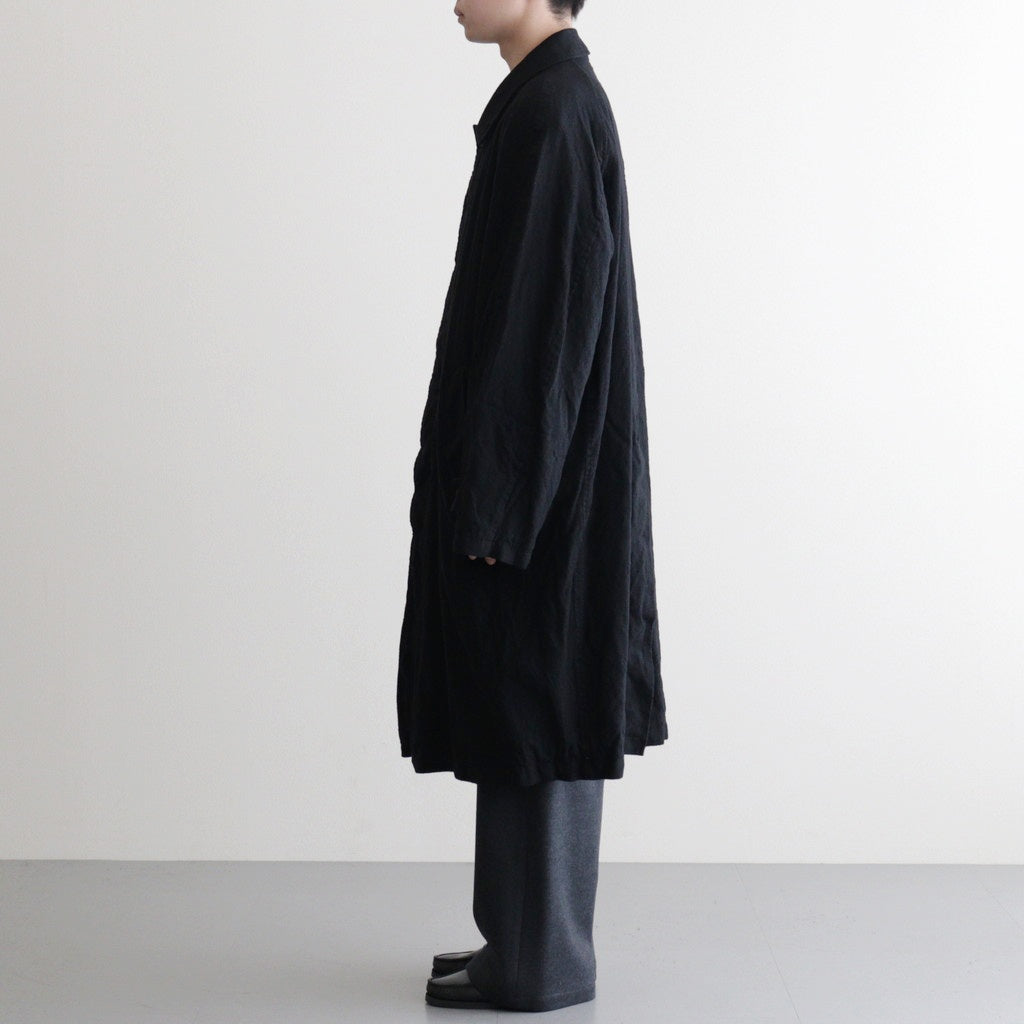 ウールサージ 製品縮絨コート #BLACK [HP-C101-051]