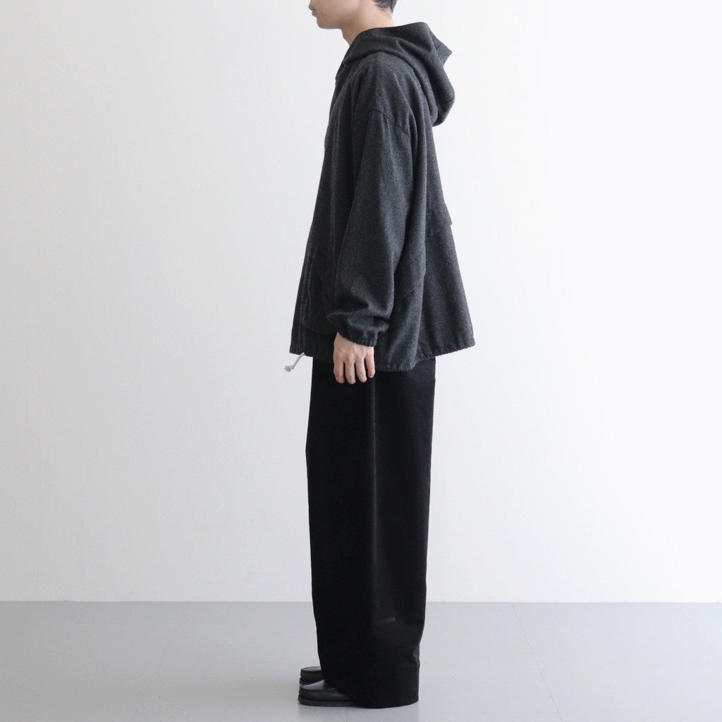 縮絨ウールワイドフーディー #CHARCOAL GRAY [D225-T391]