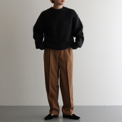 BRUSHED SUPER KID MOHAIR KNIT P/O #INK BLACK [A24AP05KM]