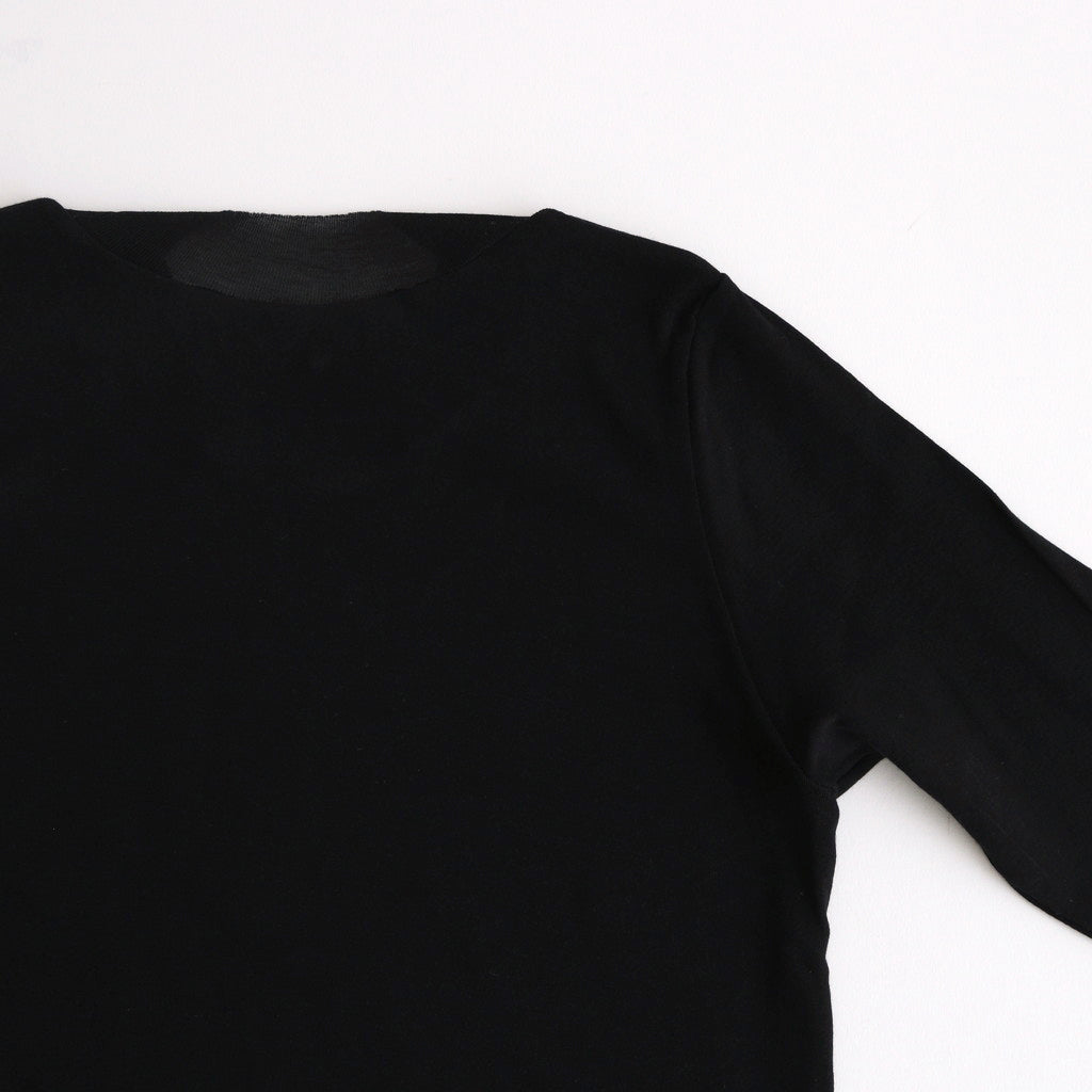 HIGH GAUGE SHEER RIB L/S TEE #BLACK [A00P01HF]