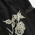 Embroidery Patchwork Trousers #BLK [12610719]