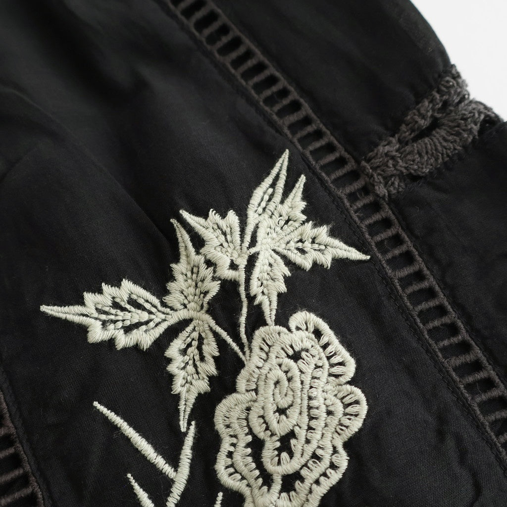 Embroidery Patchwork Trousers #BLK [12610719]
